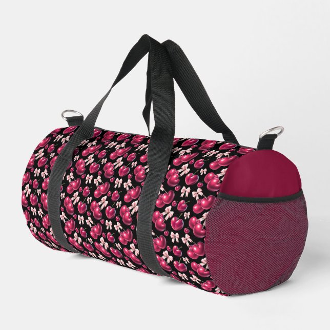 Coquette-Kirschmuster Rosa Schleife Ästhetik  Duffle Bag (Rechte Ecke)