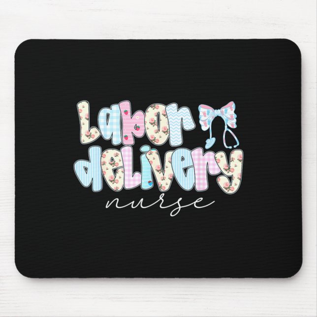 Coquette Labor And Delivery Nurse Crewneck, Bow St Mousepad (Vorne)