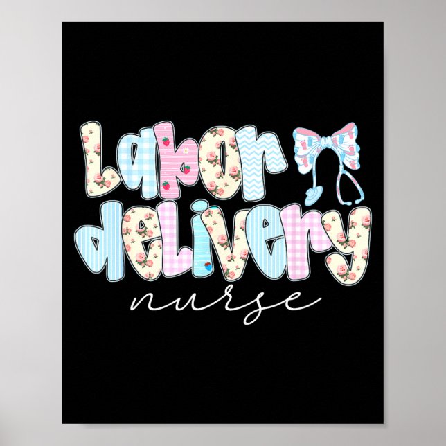 Coquette Labor And Delivery Nurse Crewneck, Bow St Poster (Vorne)