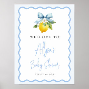 Coquette Lemon Italian Wavy Baby Dusche Willkommen Poster