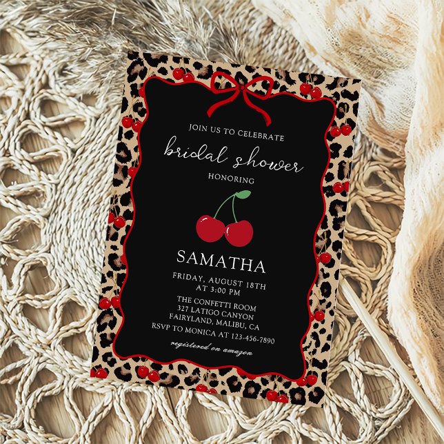 Coquette Leopard Cheetah Girl Birthday Invitation Einladung (Von Creator hochgeladen)