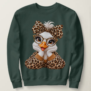 Coquette Leopard Gans Vornehm Herbst Sweatshirt