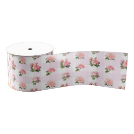 Coquette Light Pink Gingham und Rose Ripsband