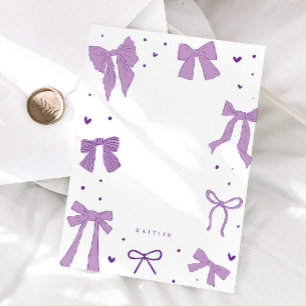 Coquette Lila Bow Ribbon Mitteilungskarte