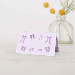 Coquette Lila Bow Thema Party Food Label Platzkarte