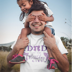 Coquette Lila Bows Vater der Geburtstagskarte T-Shirt