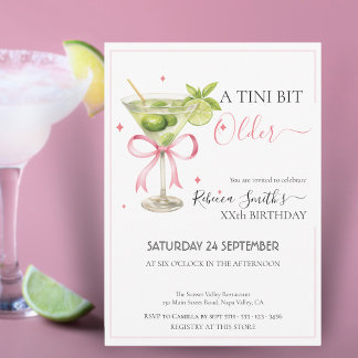 Coquette Limoner Cocktail "A tini bit Olter" Gebur Einladung
