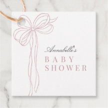 Coquette Long Pink Bow Ribbon Girl Baby Shower