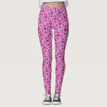 Coquette Magenta Bows Handgezeichnetes Muster Leggings<br><div class="desc">Coquette und skurrile Leggings mit handgezeichneter Illustration von Magentaschleifen und Herz.</div>