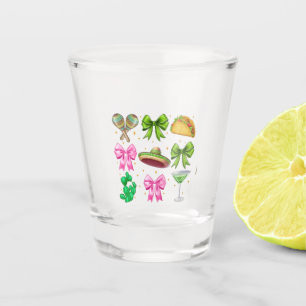 Coquette Mardi Gras Bow Lilie Mask Fat Tues Schnapsglas