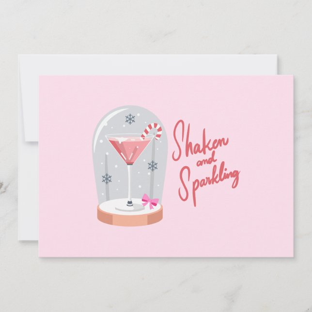 Coquette Martini Snow Globe Feiertagskarte (Vorderseite)