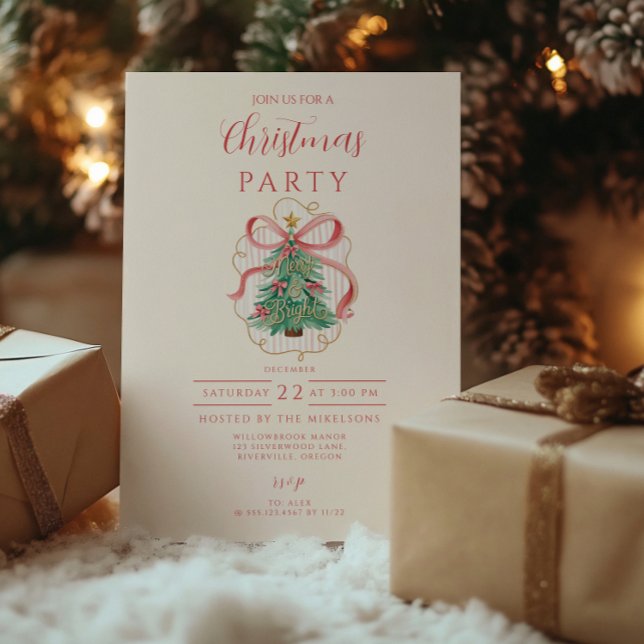 Coquette Merry & Bright Weihnachten Einladung (Von Creator hochgeladen)