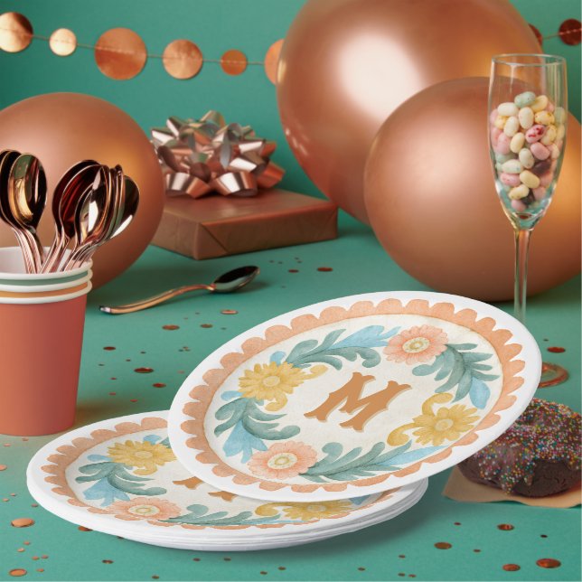Coquette Mexican Talavera Monogram Pappteller (Multi)