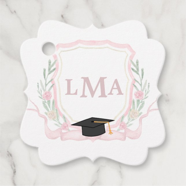 Coquette Monogramm-Abschluss Geschenkanhänger (Vorderseite)