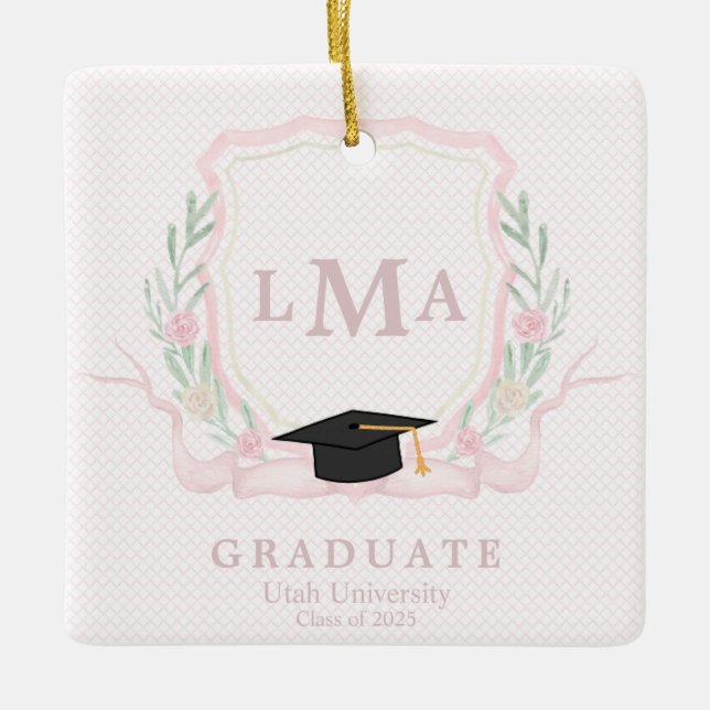 Coquette Monogramm-Abschluss Keramikornament (Vorderseite)