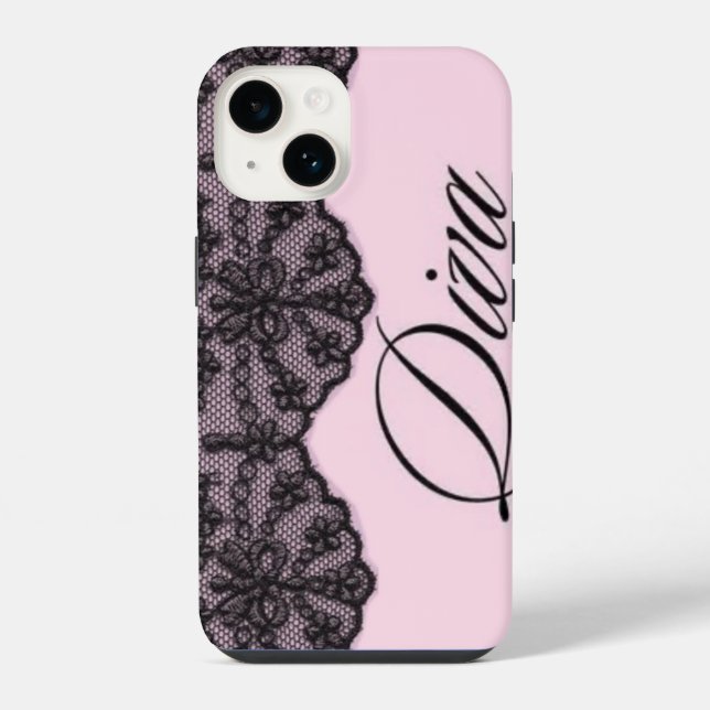 Coquette Monogramm Spitze iPhone Hülle (Rückseite)