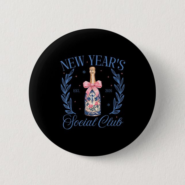 Coquette New Year 2026 Chinoiserie Social Club Wom Button (Vorderseite)