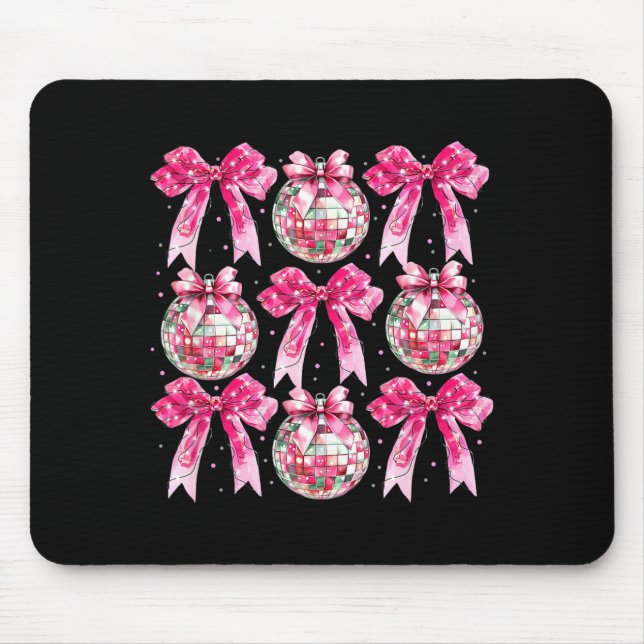 Coquette New Year 2026, Retro New Years, Disco Bal Mousepad (Vorne)