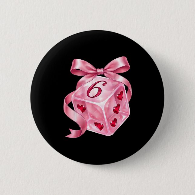 Coquette Nk Dice Bow Hearts 6 7 Preppy Valentine Y Button (Vorderseite)