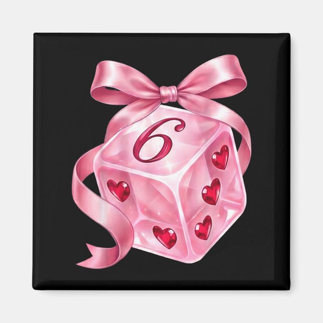 Coquette Nk Dice Bow Hearts 6 7 Preppy Valentine Y Magnet (Vorne)