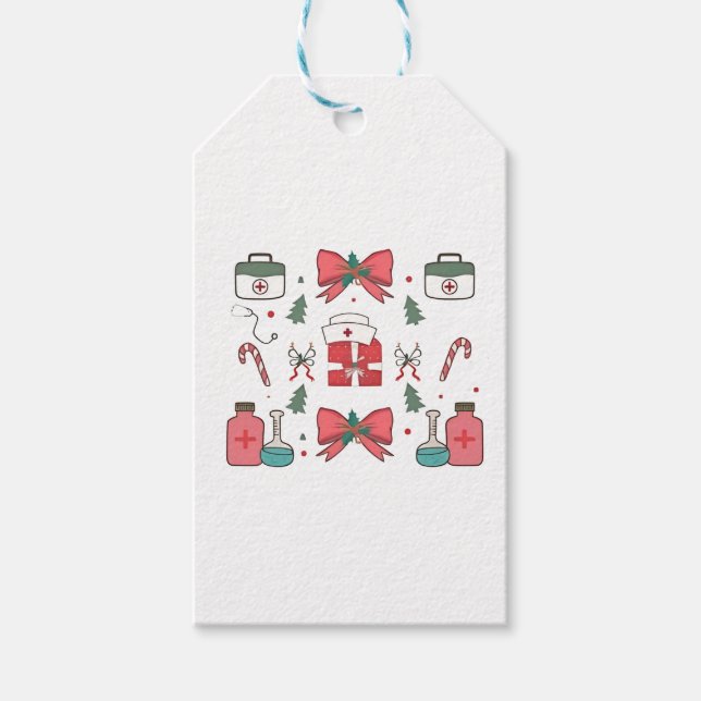 Coquette Nurse Bow Custom Nurse Weihnachten Weihna Geschenkanhänger (Vorderseite)