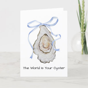 Coquette Oyster Wasserfarbe Dankeskarte