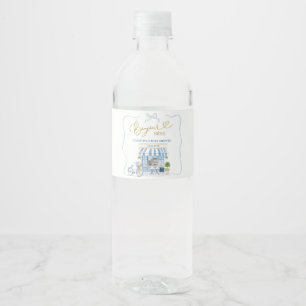Coquette Parisian café French Blue Bottle Label Wasserflaschenetikett