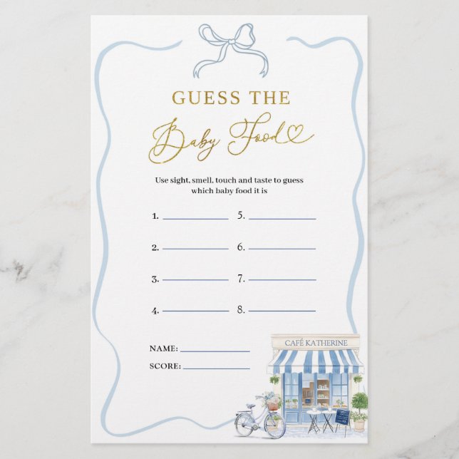 Coquette Parisian Café Guess The Baby Food Games (Vorderseite)