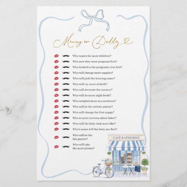 Coquette Parisian Café Mommy oder Daddy Games (Vorderseite)