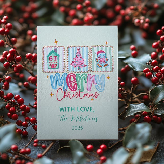 Coquette Pastel Christmas Feiertagskarte (Von Creator hochgeladen)