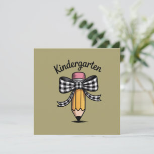 Coquette Pencil Bow Kindergarten Lehrerschule Dankeskarte