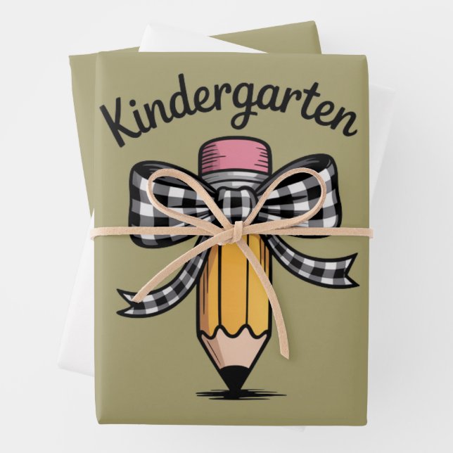 Coquette Pencil Bow Kindergarten Lehrerschule Geschenkpapier Set (Beispiel)