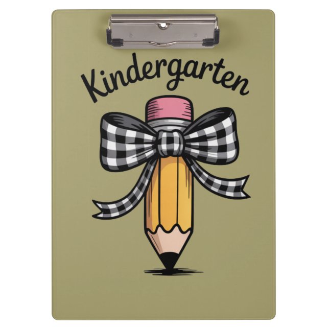 Coquette Pencil Bow Kindergarten Lehrerschule Klemmbrett (Vorderseite)