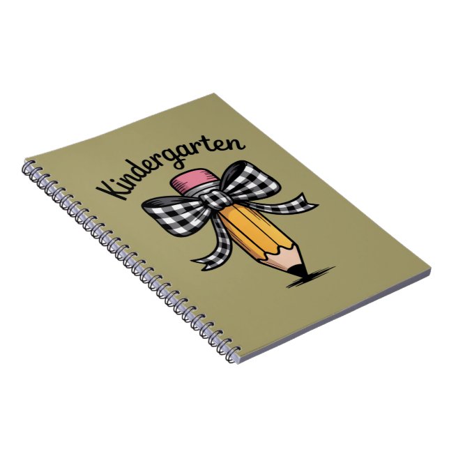 Coquette Pencil Bow Kindergarten Lehrerschule Notizblock (Rechte Seite)