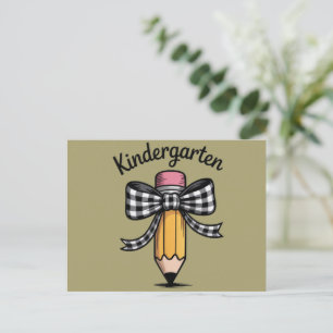 Coquette Pencil Bow Kindergarten Lehrerschule Postkarte