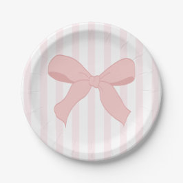 Coquette Pink Ballerina Bow Birthday Pappteller
