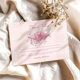 Coquette Pink Bow Abschluss Dankeskarte