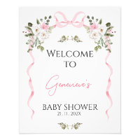 Coquette Pink Bow Blumenblütendusche Begrüßungszei