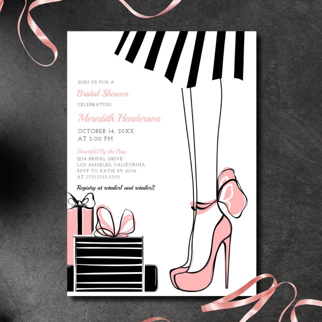 Coquette Pink Bow Brautparty Einladung (Von Creator hochgeladen)