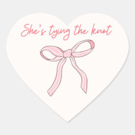 Coquette Pink Bow Brautparty Gefallen Herz-Aufkleber