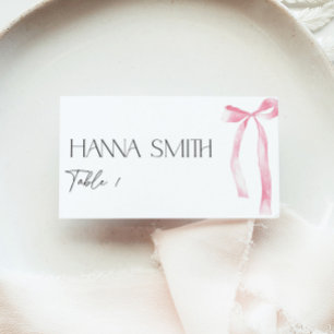 Coquette Pink Bow Bridal Name Sitzplatz Platzkarte