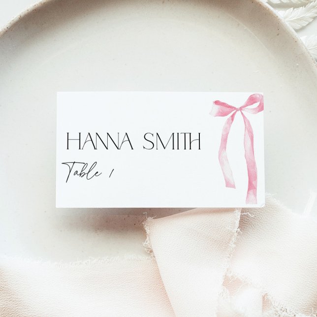 Coquette Pink Bow Bridal Name Sitzplatz Platzkarte (Von Creator hochgeladen)