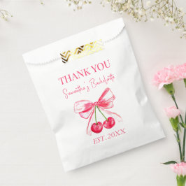 Coquette Pink Bow Cherry Junggeselinnen-Abschied Geschenktütchen
