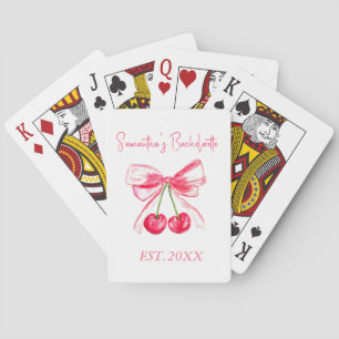 Coquette Pink Bow Cherry Junggeselinnen-Abschied Spielkarten