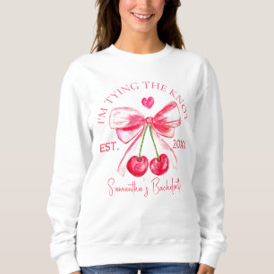 Coquette Pink Bow Cherry Junggeselinnen-Abschied Sweatshirt