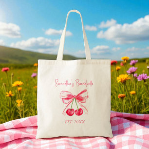 Coquette Pink Bow Cherry Junggeselinnen-Abschied Tragetasche