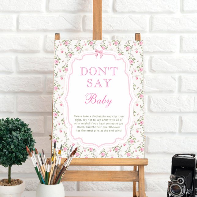 Coquette Pink Bow Dont Say Baby Poster (Von Creator hochgeladen)