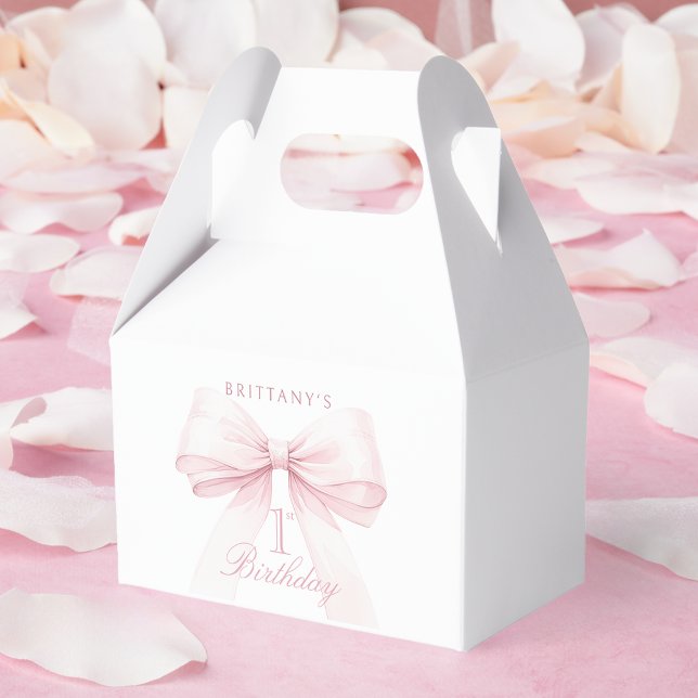 Coquette Pink Bow Erster Geburtstag Geschenkschachtel (Von Creator hochgeladen)
