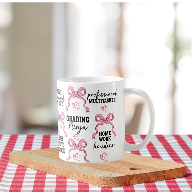 Coquette Pink Bow Geschenk mit positiver Bestätigu Kaffeetasse (Von Creator hochgeladen)
