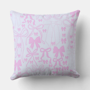 Coquette Pink Bow Girls Dorm Coquette Deco Kissen